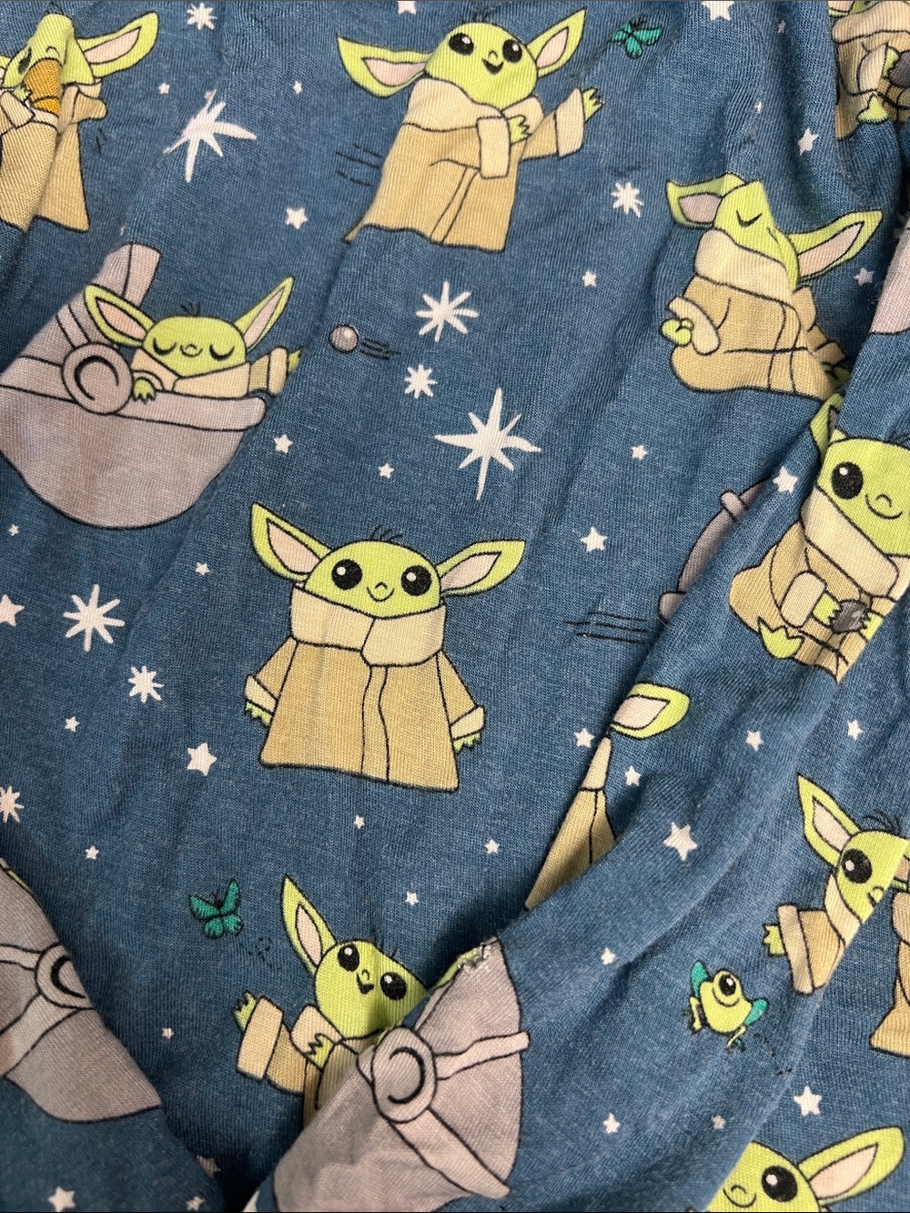Little Sleepies Blue Starry 'Baby Yoda' Character Pajama Set - Picture 3 of 3